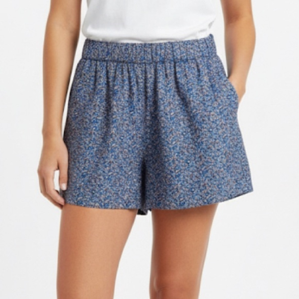 NWT See U Soon Anthropologie Blue Glitter Confetti High Waisted Shorts Sz 4